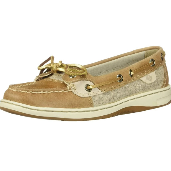 Sperry Angelfish Varsity Boat Shoe Metallic Linen Size Women's 11 - Picture 1 of 11